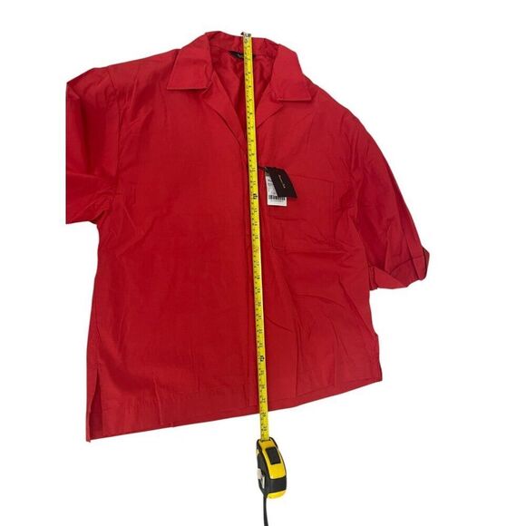 Massimo Dutti Womens Polo Shirt XS Red Relaxed Loose Fit 3/4 Sleeve 5195/557 NWT - Picture 13 of 15